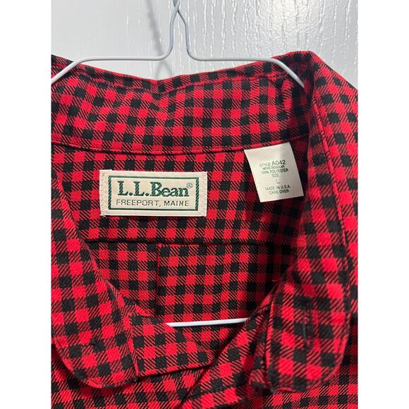 L. L. Bean  red heavy long sleeve mens shirt size large - Picture 4 of 4